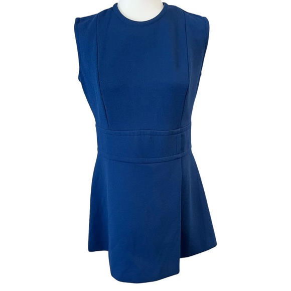 Vintage Odette California Blue Mod Micro Mini Dress Tunic Sleeveless Top Size 14 - Picture 1 of 9